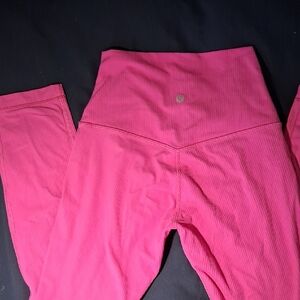Lululemon Athletica Pink Ribbed Leggings